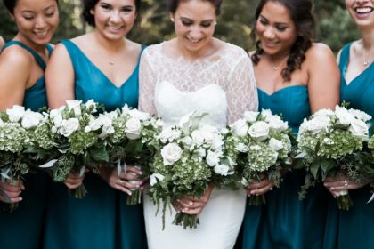 Teal Ivory Gold Connecticut Wedding